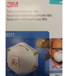 3M 8511 Particulate respirator N95 with Valve box of 10