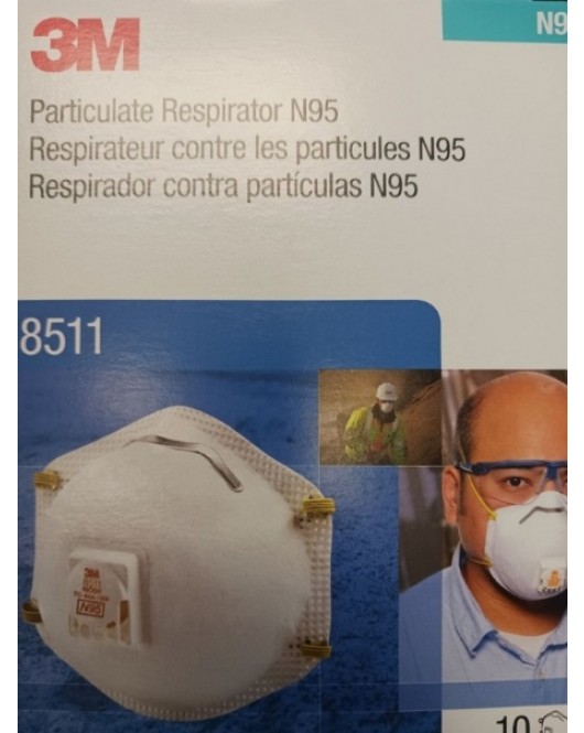 3M 8511 Particulate respirator N95 with Valve box of 10