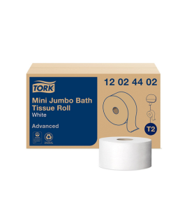 TORK 12024402 Mini Jumbo Bath Tissue Roll, White 12 rolls of 571 feet x 3.55' , 2ply 2.3 core