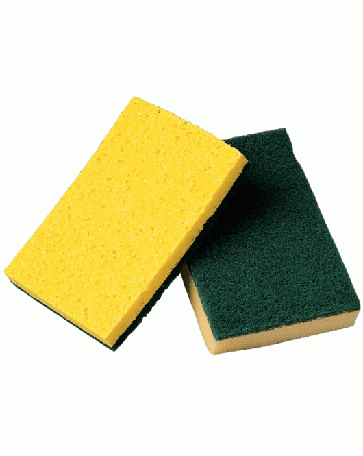 Cellulose 4" x 6" Sponge with scouring pads 6 Pieces Per Package case of 10 packages 