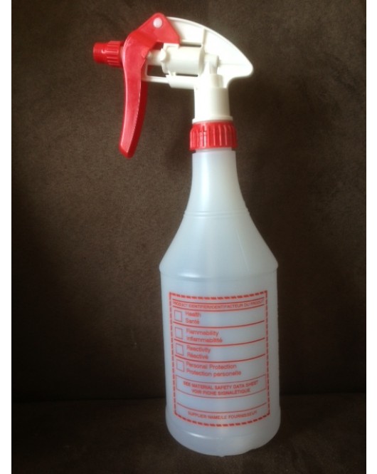 Marino: 24oz WHMIS Label Round Spray Bottle With Bottle Trigger 