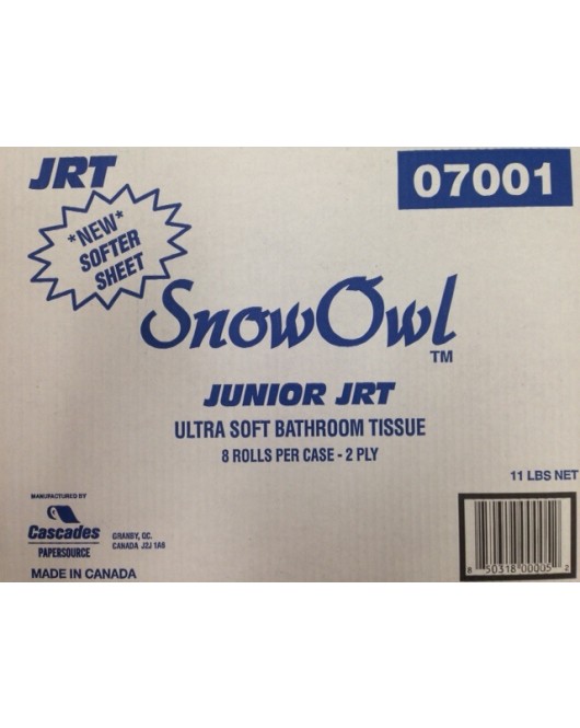 Snow Owl: Ultra Soft JRT Bathroom Tissue 2ply, 8 Rolls X 1000' Per Case