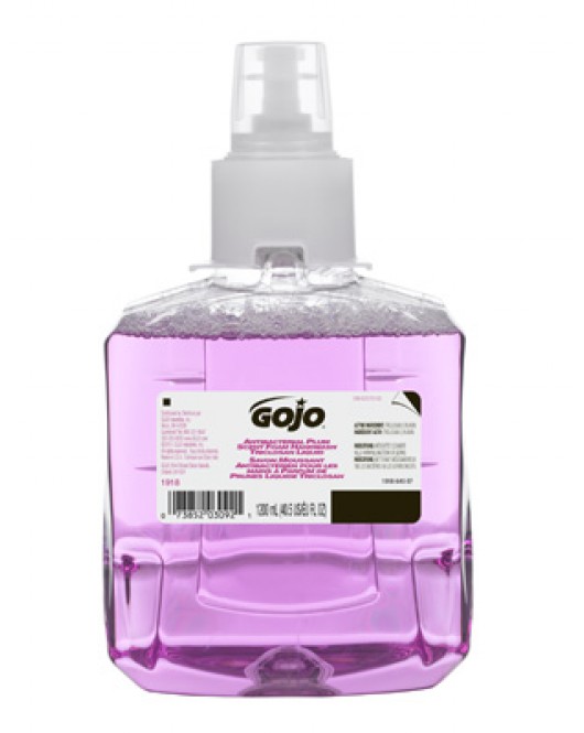 Gojo 1918-02: Antibacterial Plum Scent Foam Handwash Triclosan 2 x 1200mL Bottles