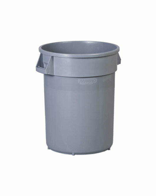 32 gal Grey round Garbage Bin m2