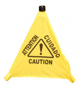 Pop-Up Trilingual Caution Sign
