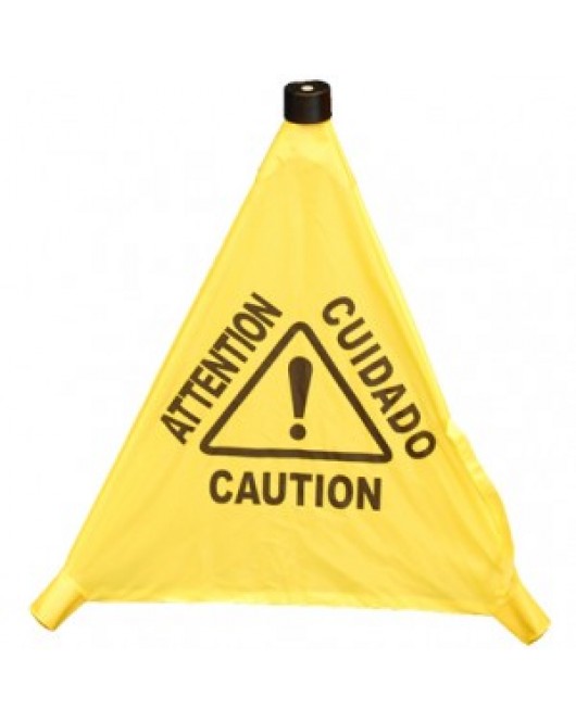 Pop-Up Trilingual Caution Sign