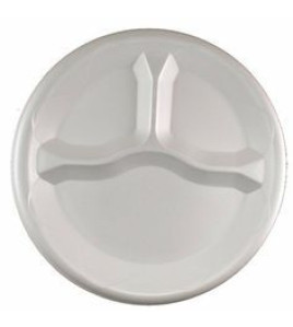 9&quot; foam plates 3 compartments 500 in a case Darnel 