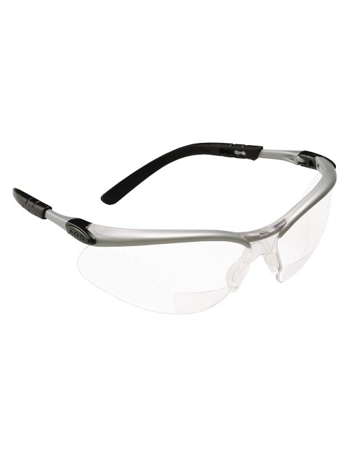 3M BX Reader Protective Eyewear, 11375-00000-20 Clear Lens, Silver Frame, +2.0 Diopter (Pack of 1)