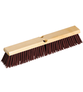 24&quot; Garage/Concrete Wood Broom With 54&quot; Threaded Wood Handle M2