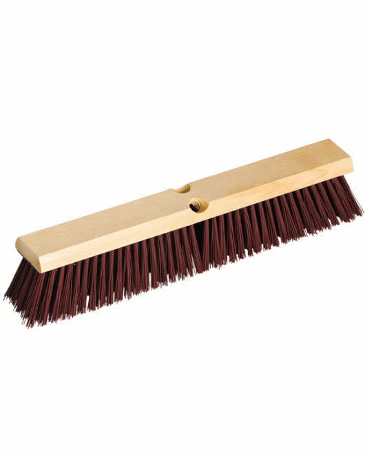 24" Garage/Concrete Wood Broom With 54" Threaded Wood Handle M2