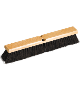 Marino: 18&quot; Horsehair and Bassine Fill Wood Floor Broom with Handle