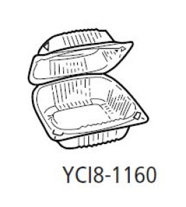 5&quot; clam shell plastic dome hinged lid container 