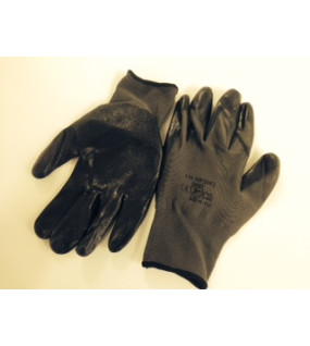 Black Foam Nitrile Nylon Liner Gloves 12 pcs Per Bag