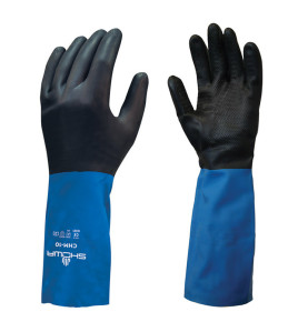 SHOWA CHM Neoprene Over Natural Rubber Latex Glove with Cotton Flock Liner(Pack of 12 Pairs)