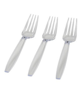 Darnel: Bistrot heavy clear plastic fork 1000/case