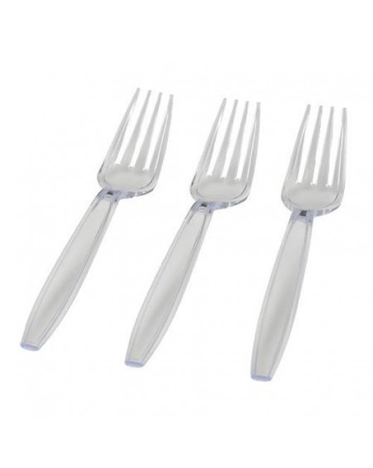 Darnel: Bistrot heavy clear plastic fork 100pack