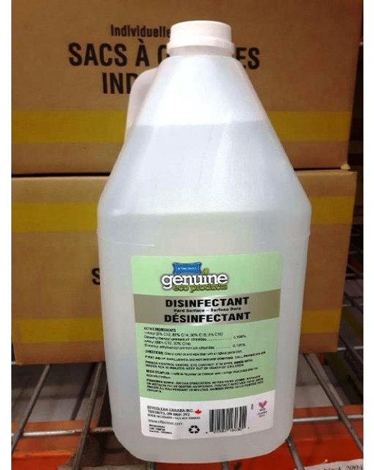 disinfectant , effeclean: disinfectant hard surface box of one 4 L bottle and one 1 L spray bottle genuine eco products