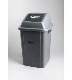 EZ-PUSH GARBAGE CONTAINER WITH LID- 100L GREY M2