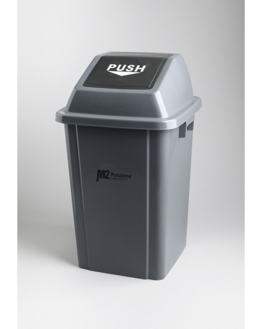 EZ-PUSH GARBAGE CONTAINER WITH LID- 60L GREY M2