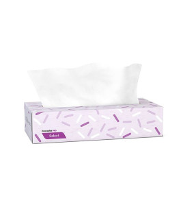 Cascades PRO Select Flat Box Facial Tissue 2 Ply 30/Boxes x 100/Sheets Per case