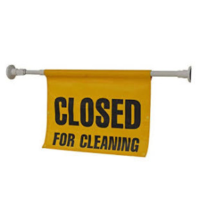 Hanging door Sign - "Closed for Cleaning" English/french M2 