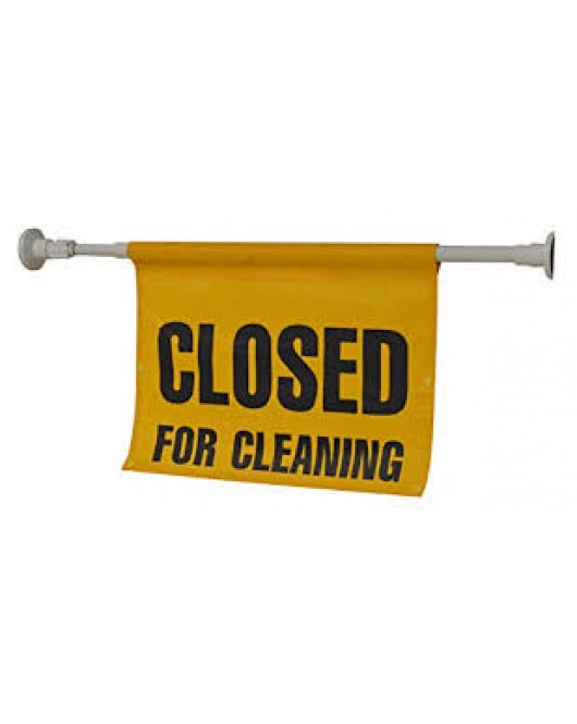 Hanging door Sign - "Closed for Cleaning" English/french M2 