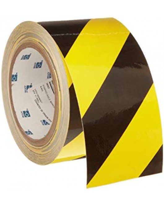 Aisle/hazard marking tape -black and yellow -2" x 33 m 24 rolls case 