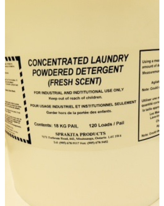 Sprakita: Concentrated Laundry Powdered Detergent 18kg Pail
