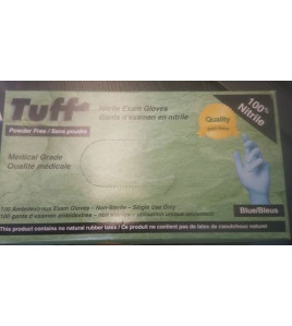 Tuff nitrile exam gloves medical grade 4 mill Powder Free 100x10box