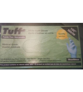 Tuff nitrile exam gloves medical grade 4 mill Powder Free 100x10box