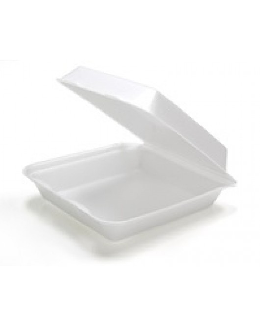 Pactiv: Foam Hinged Lid Containers White Small One Compartment 150pcs / Case