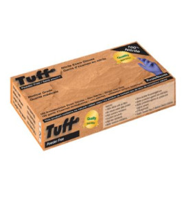 Tuff nitrile medical grade gloves purple 3 mill box of 100 