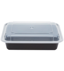 8&quot; x 6&quot; plastic containers with clear lids 28 oz 150 pcs 