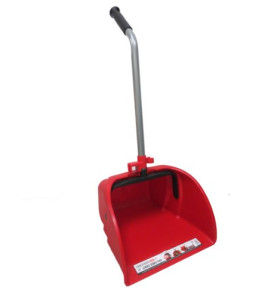 Jumbo Plastic Standing Dust Pan - Red