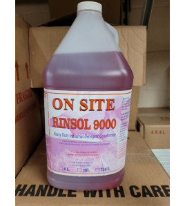 Rinsol 9000 heavy duty industrial detergent concentrate (degreaser) case of 4 Bottles of 4 liter