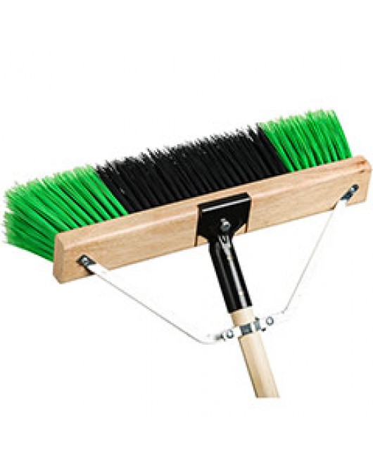 36” Push broom Ryno Medium Red/Black PVC fill,c/w brace, & tapered handle m2
