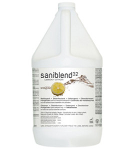 SANIBLEND 32 lemon cleaner disinfectant concentrated neutral formulation 4 Liter bottle Safeblend
