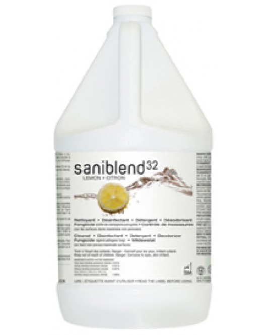 SANIBLEND 32 lemon cleaner disinfectant concentrated neutral formulation 4 Liter bottle Safeblend
