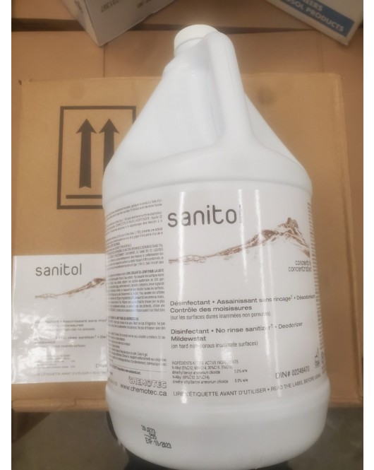 Sanitol Disinfectant no rinse sanitizer deodorizer, disinfectant 4 L bottle 