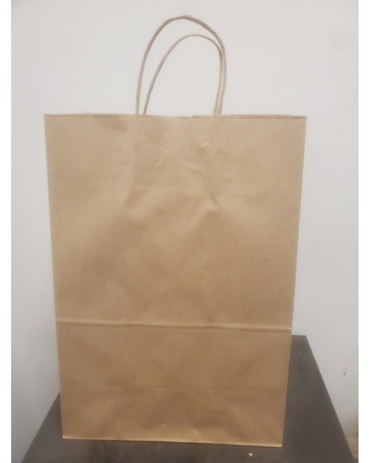 Paper Bag with Handle, Kraft (Shopping bags )13" x 7" x 17", 1/6, Twisted Handle, case of 250