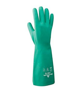 SHOWA 730 Nitrile Cotton Flock-Lined Chemical Resistant Glove(Pack of 12 Pairs)