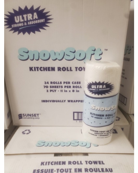 snow soft :Kitchen Roll Towels, 70 Sheets 24 rolls