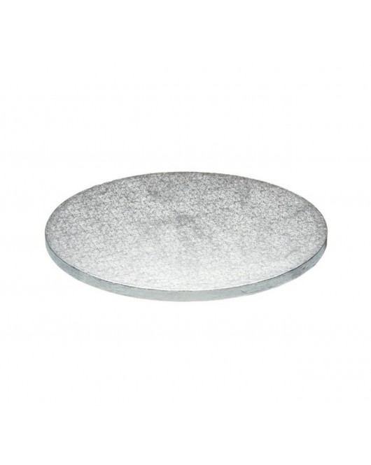 10in X 1/4in Round Silver Cake Board