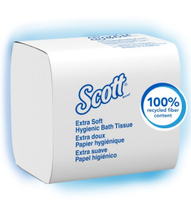  Scott® Hygienic High Capacity Bath Tissue, White, 2 Ply, 250 Sheets/Pack, 36 Packs/Case