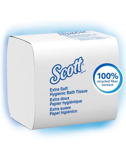  Scott® Hygienic High Capacity Bath Tissue, White, 2 Ply, 250 Sheets/Pack, 36 Packs/Case