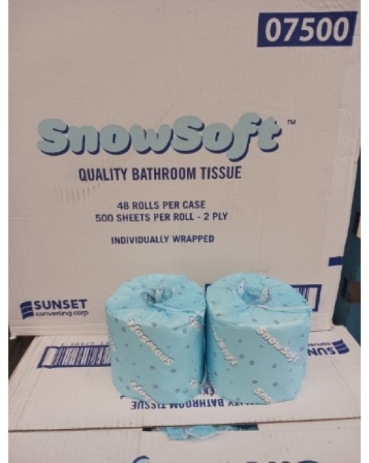 Snowsoft Quality Bathroom tissue 48 rolls x 500 sheets 
