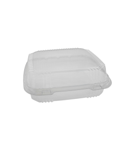 pactiv YCI81120 8.2&quot; x 8.3&quot;x 2.9” ClearView® SmartLock® Medium Hinged Lid Container clear