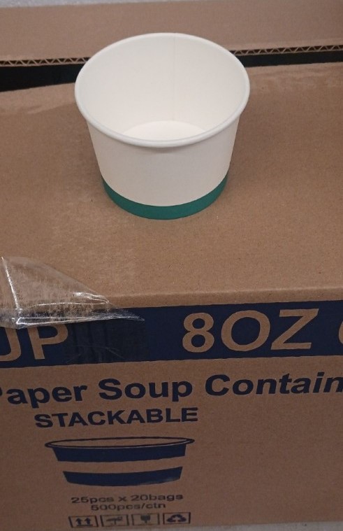 8oz White paper Soup Container 500 Per Case (replacement for8c genpak)